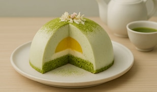 Matcha weiße Schokolade Kuppeltorte